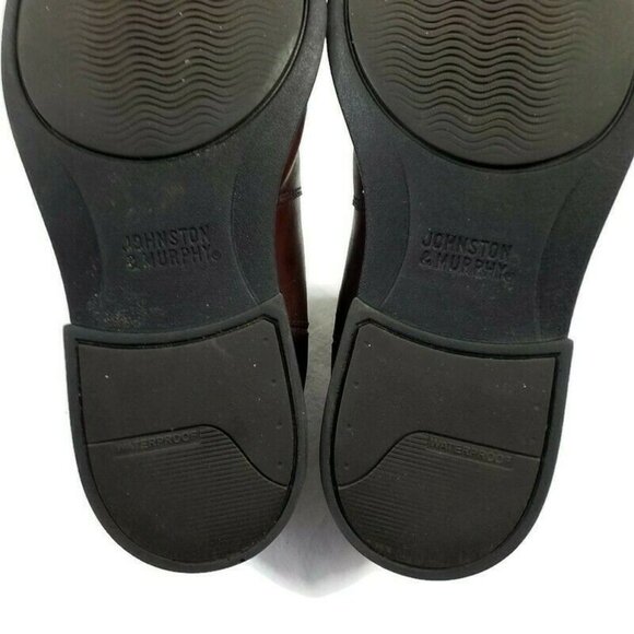 Johnston Murphy Cardell Leather Chelsey Ankle Boots Mens Brown 8M Side Gore - Picture 7 of 10